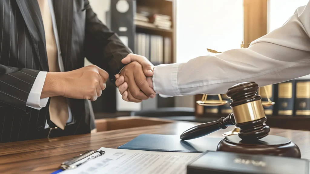 Two businessmen shaking hands